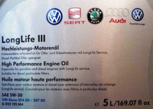 Моторное масло VW Longlife III